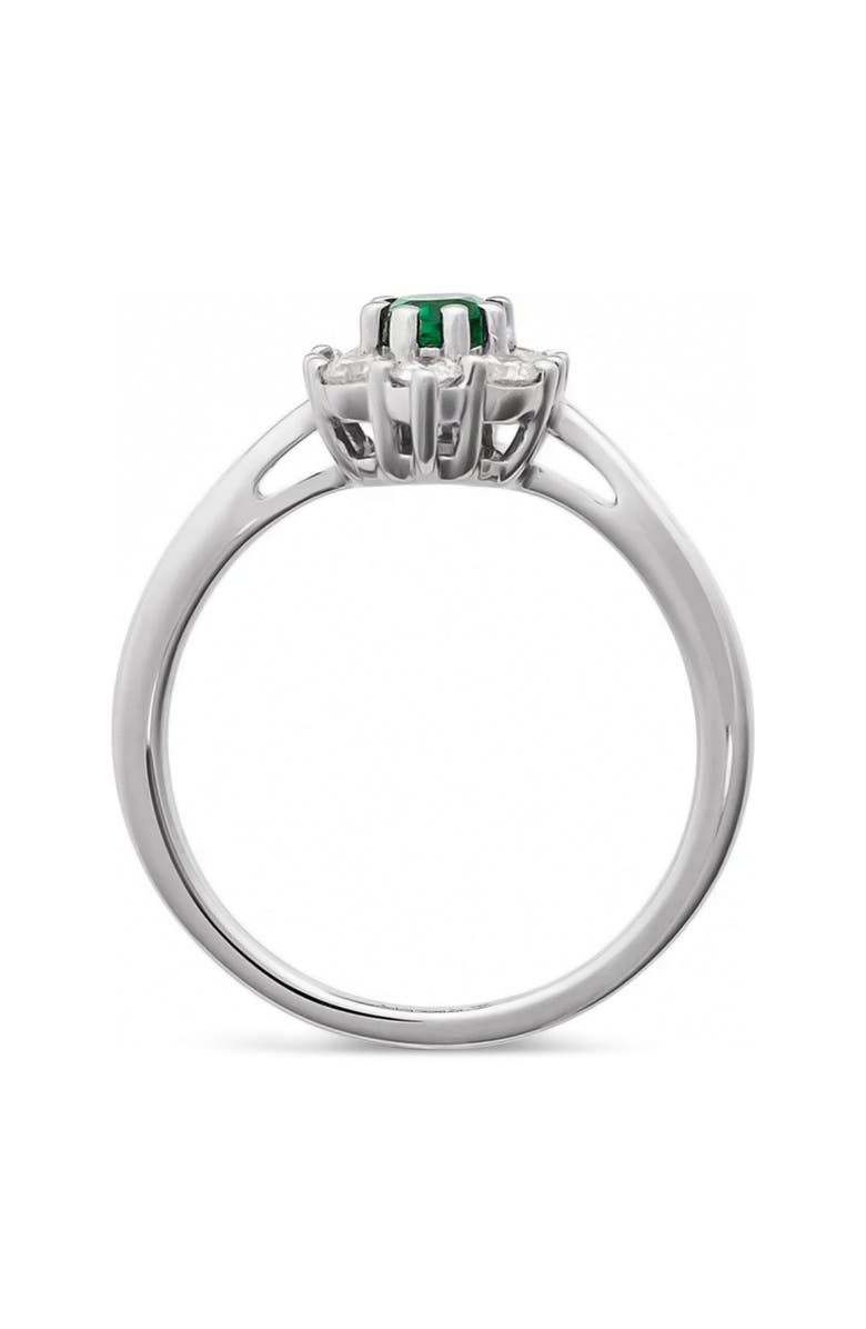 ALLUREZ Oval Lab Emerald & Diamond Halo Ring 14K 0.95ct, Alternate, color, Emerald/White Gold