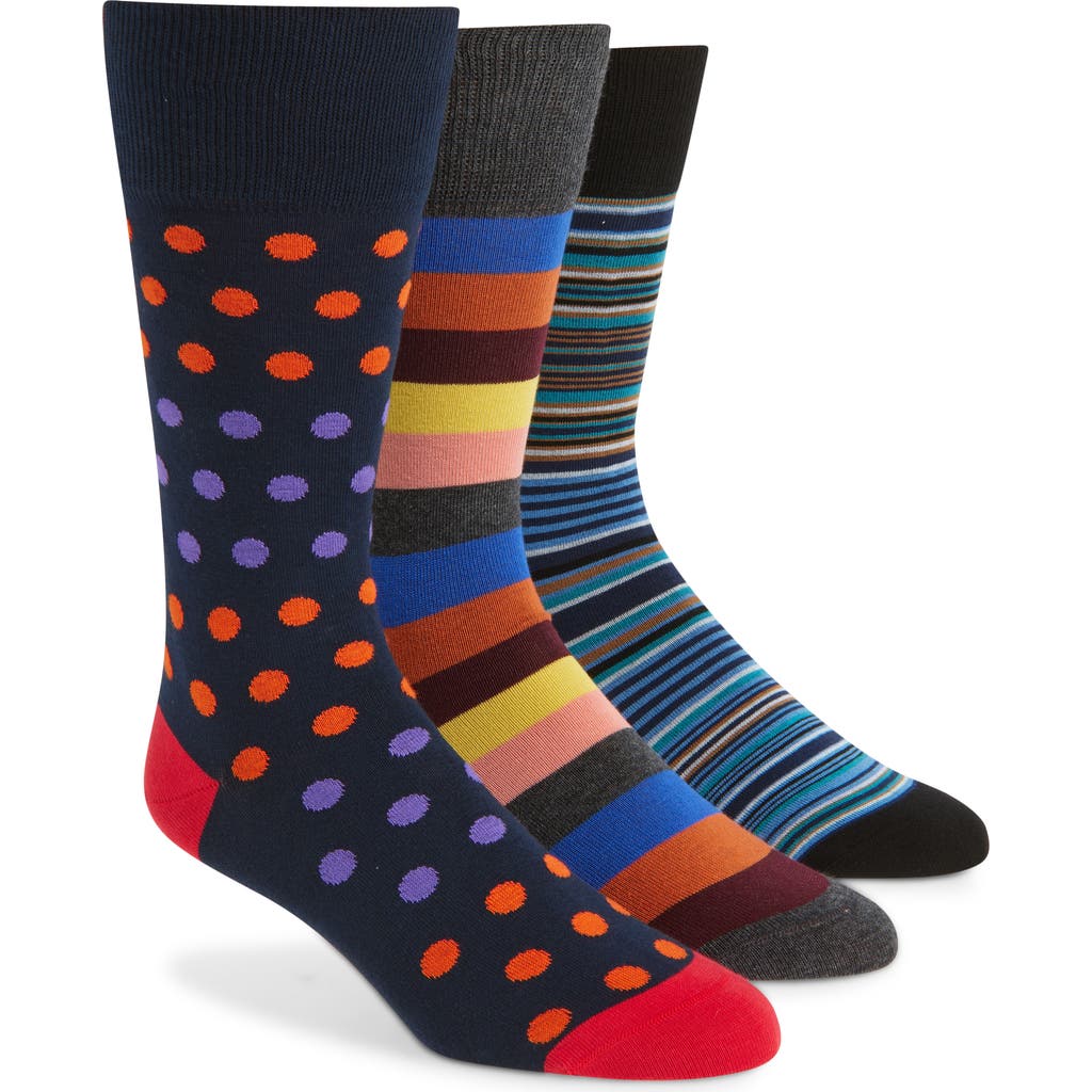 Paul Smith Assorted 3-pack Cotton Blend Dress Socks In Multi