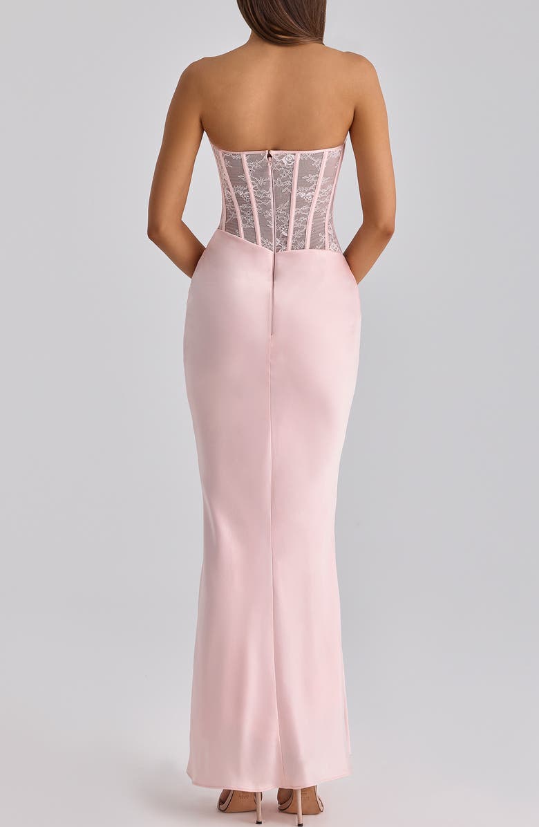 HOUSE OF CB Ayana Strapless Lace & Satin Mermaid Gown, Alternate, color, Pink