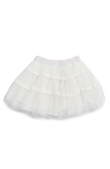 Doe A Dear Kids' Velvet Heart Mesh Tutu Skirt In White