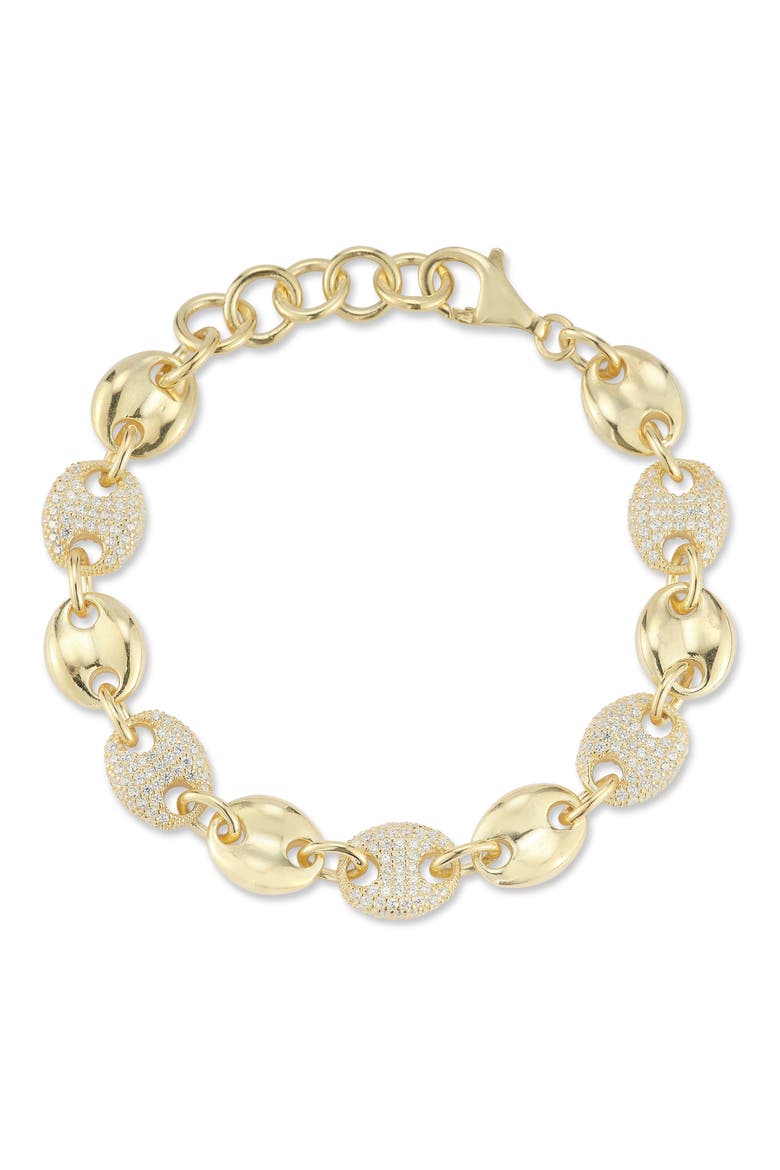 Puffed Mariner Link Bracelet, Main, color, GOLD