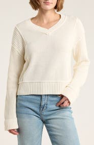 Lucky Brand Textured V-Neck Sweater