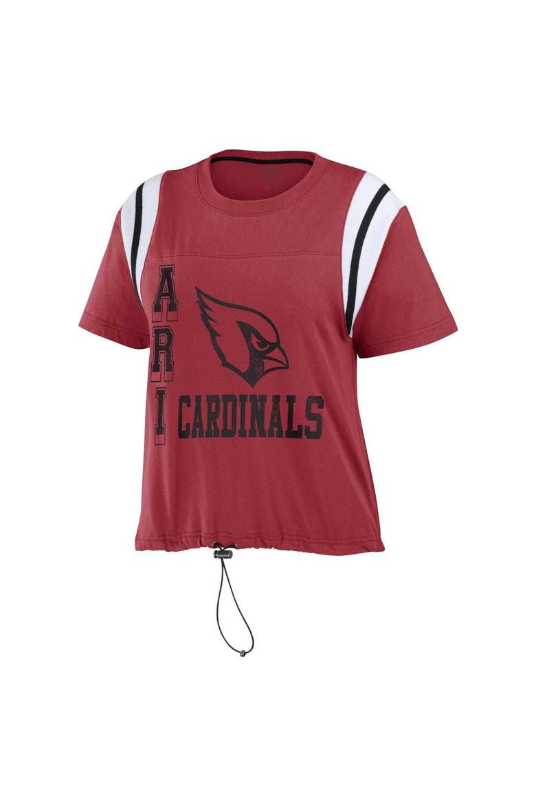 Women's WEAR by Erin Andrews Cardinal Arizona Cardinals Cinched Colorblock T-Shirt, Alternate, color, Cardinal