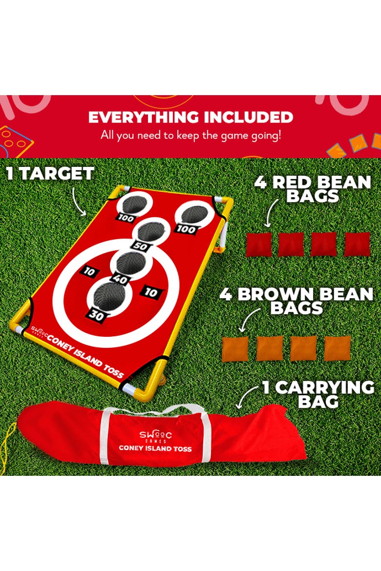Coney Island Toss | Cornhole Game, Alternate, color, Red