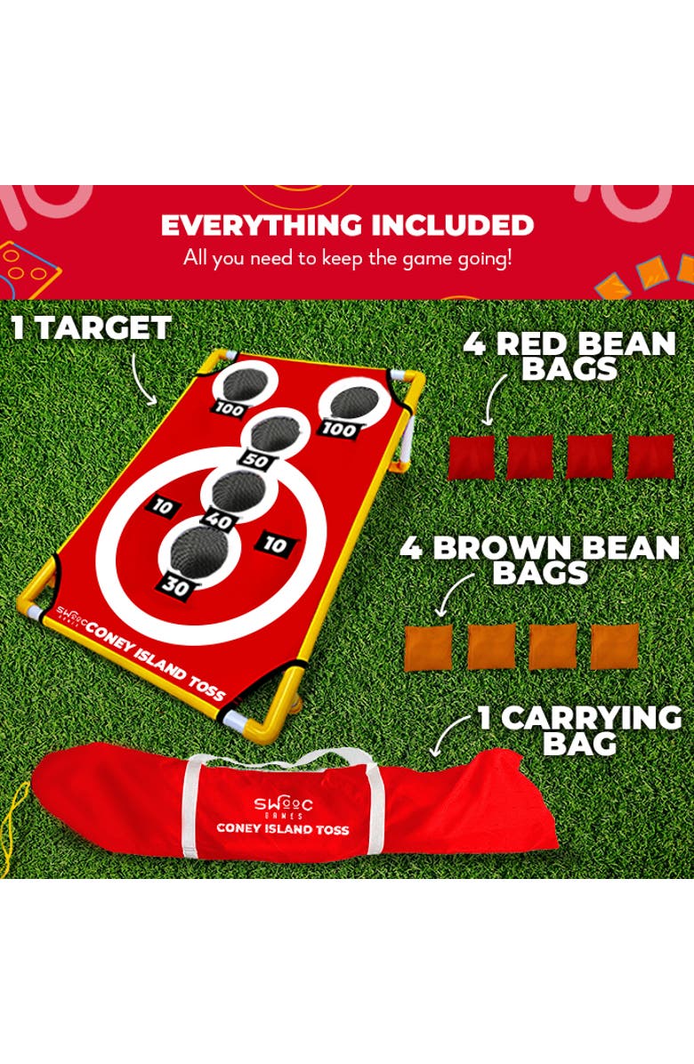 Swooc Games Coney Island Toss | Cornhole Game, Alternate, color, Red