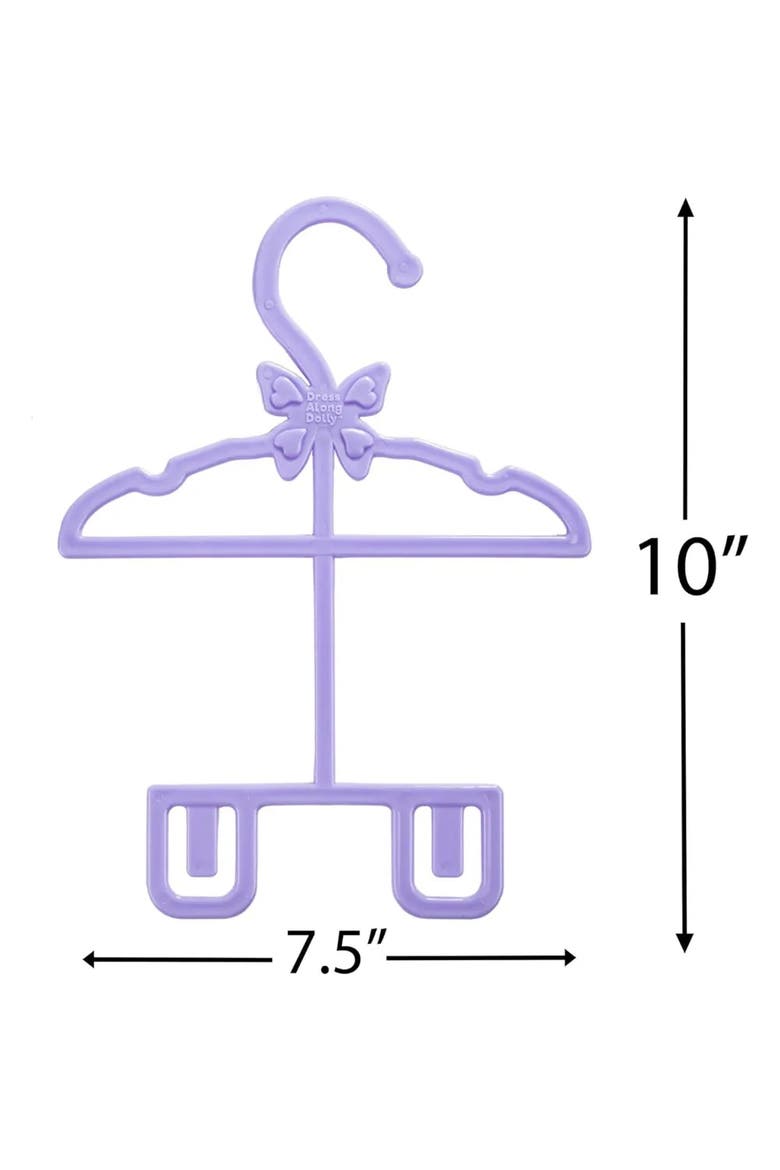 Purple Full-Outfit Hanger 24pk for 18" Doll Clothes- Hold Your Tops & Bottoms Together, Alternate, color, Purple