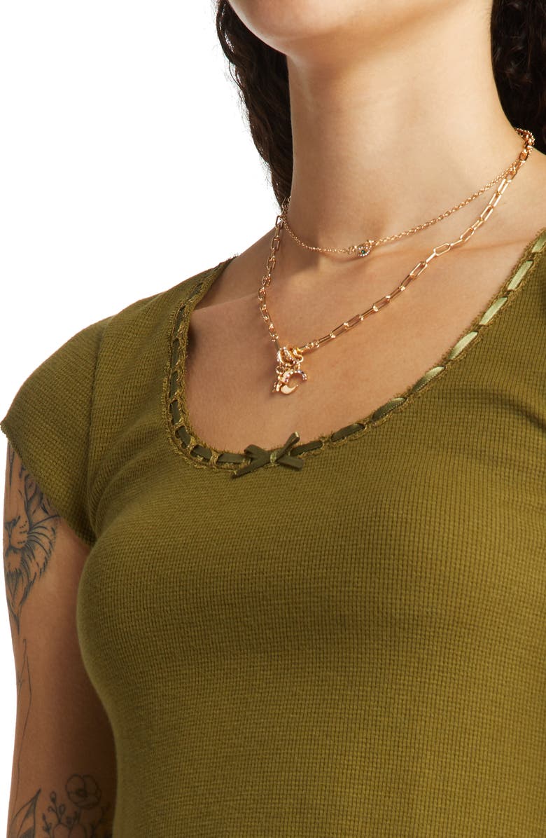 BP. Waffle Weave Ribbon Crop Top, Alternate, color, 