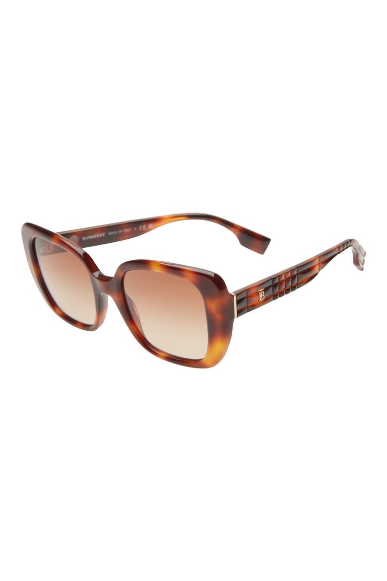 52mm Gradient Square Sunglasses, Alternate, color, LIGHT HAVANA