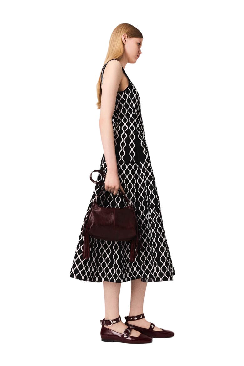 maje jacquard knit dress Mini jacquard knit dress Bicolor For Women