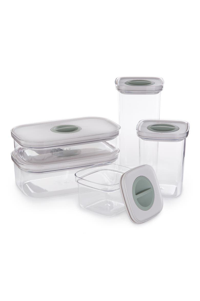 Leo 5-Piece Smart Seal Food Container Set, Main, color, WHITE MULTI