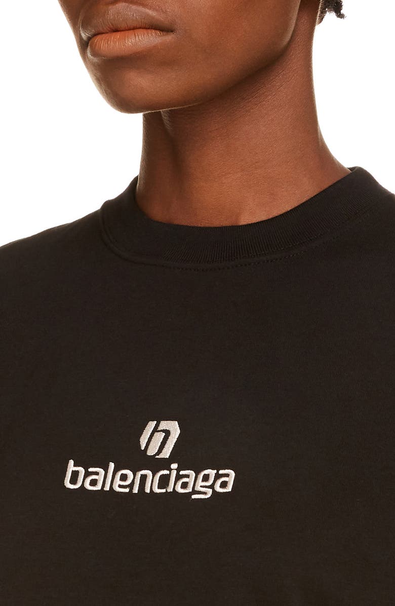 Balenciaga Sponsor Logo Embroidered Fitted T-Shirt, Alternate, color,