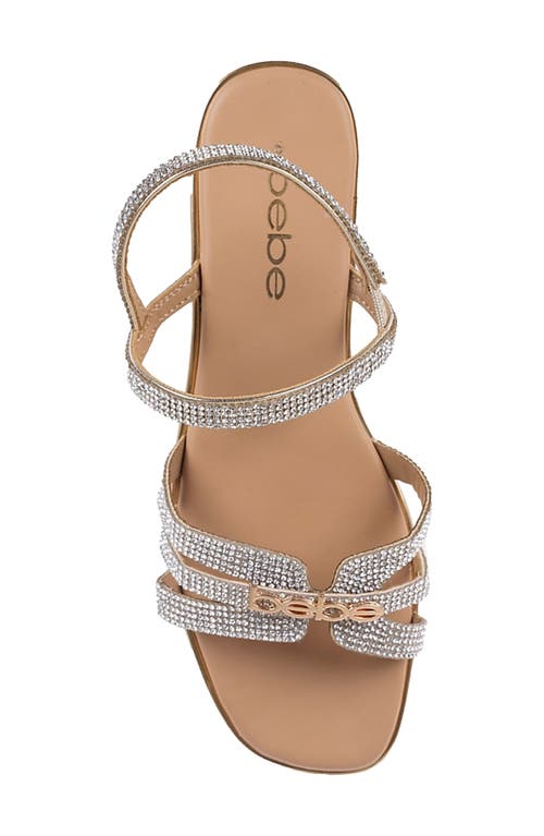 Bebe Rhinestone Slingback Sandal In Beige