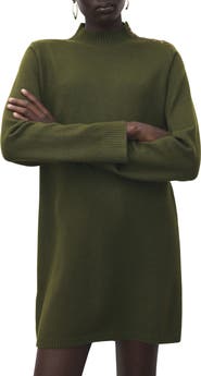 MANGO Button Detail Long Sleeve Sweater Dress