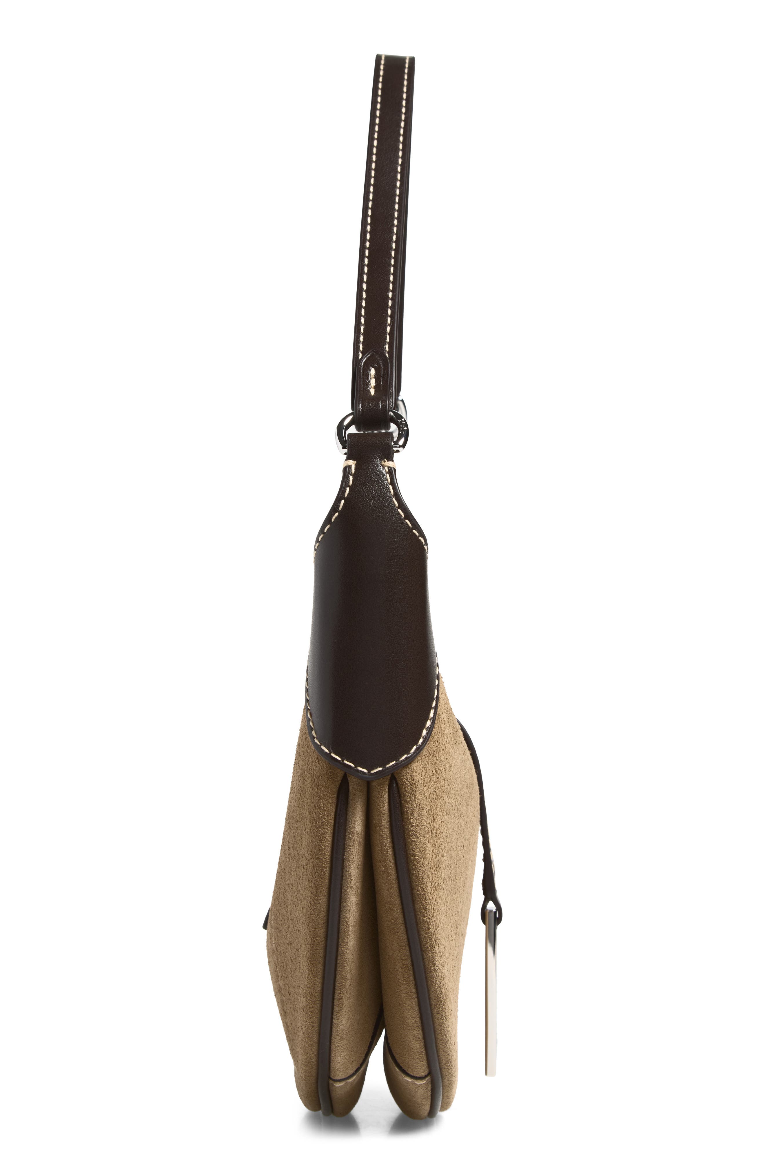 Polo ID Mini Suede & Leather Shoulder Bag, Alternate, color, CINNAMON/ CUOIO