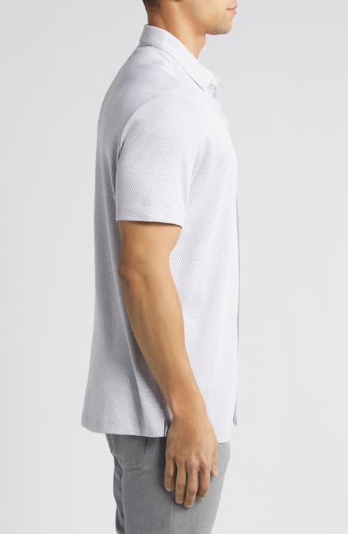 Robert Barakett Campbell Knit Short Sleeve Button-up Shirt In Gray