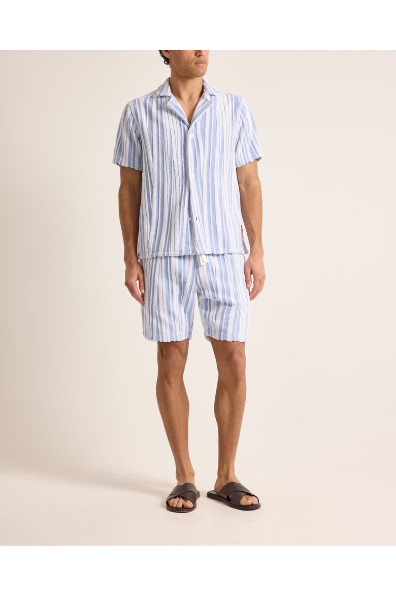 Howell Towelling Relaxed Towelling Stripe Shirt, Main, color, AERO BLUE/WHITE SAND