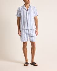 Orlebar Brown Howell Towelling Relaxed Towelling Stripe Shirt