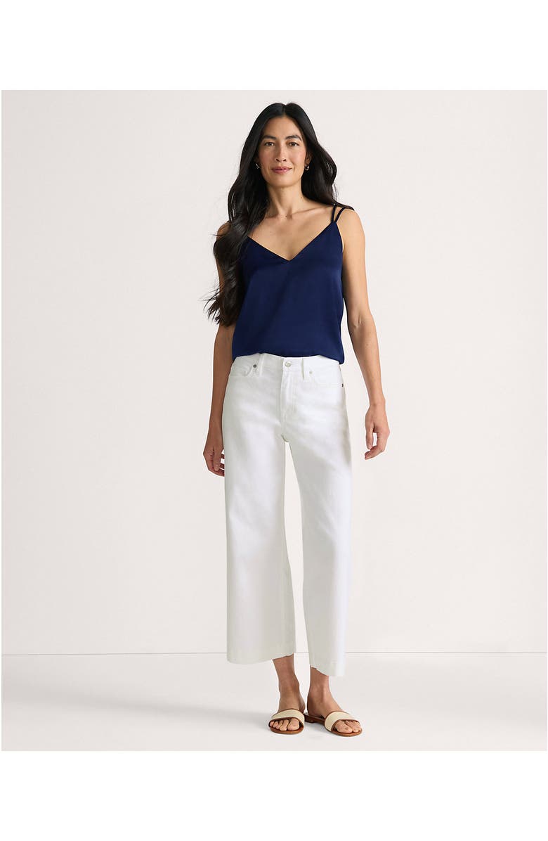 Lands' End Recover Denim High Rise Wide Leg Crop Jeans, Alternate, color, White