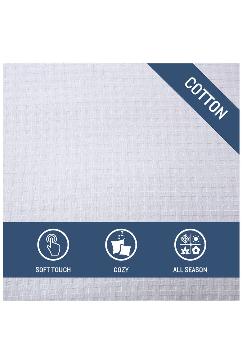 Basketweave Cotton Duvet Cover & Sham Set, Alternate, color, WHITE