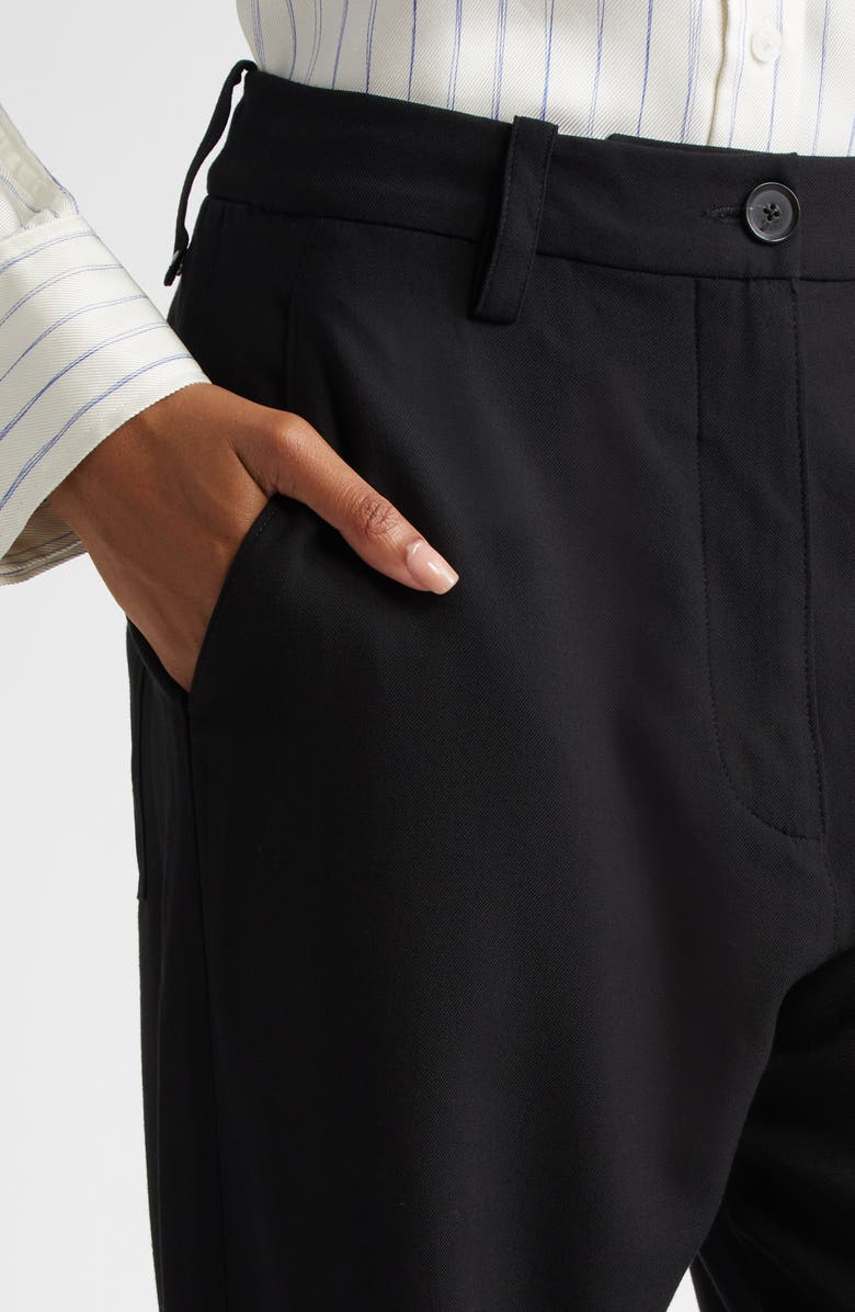 Proenza Schouler Weyes Crepe Straight Leg Pants, Alternate, color, Black