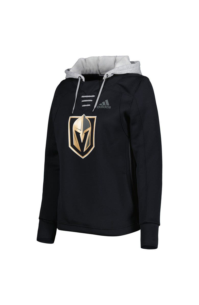 adidas Women's adidas Black Vegas Golden Knights Skate Lace Primeblue Team Pullover Hoodie, Alternate, color, 