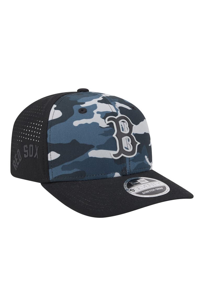 Men's New Era Black Boston Red Sox Tonal Camo 9SEVENTY Stretch-Snap Hat, Alternate, color, Black