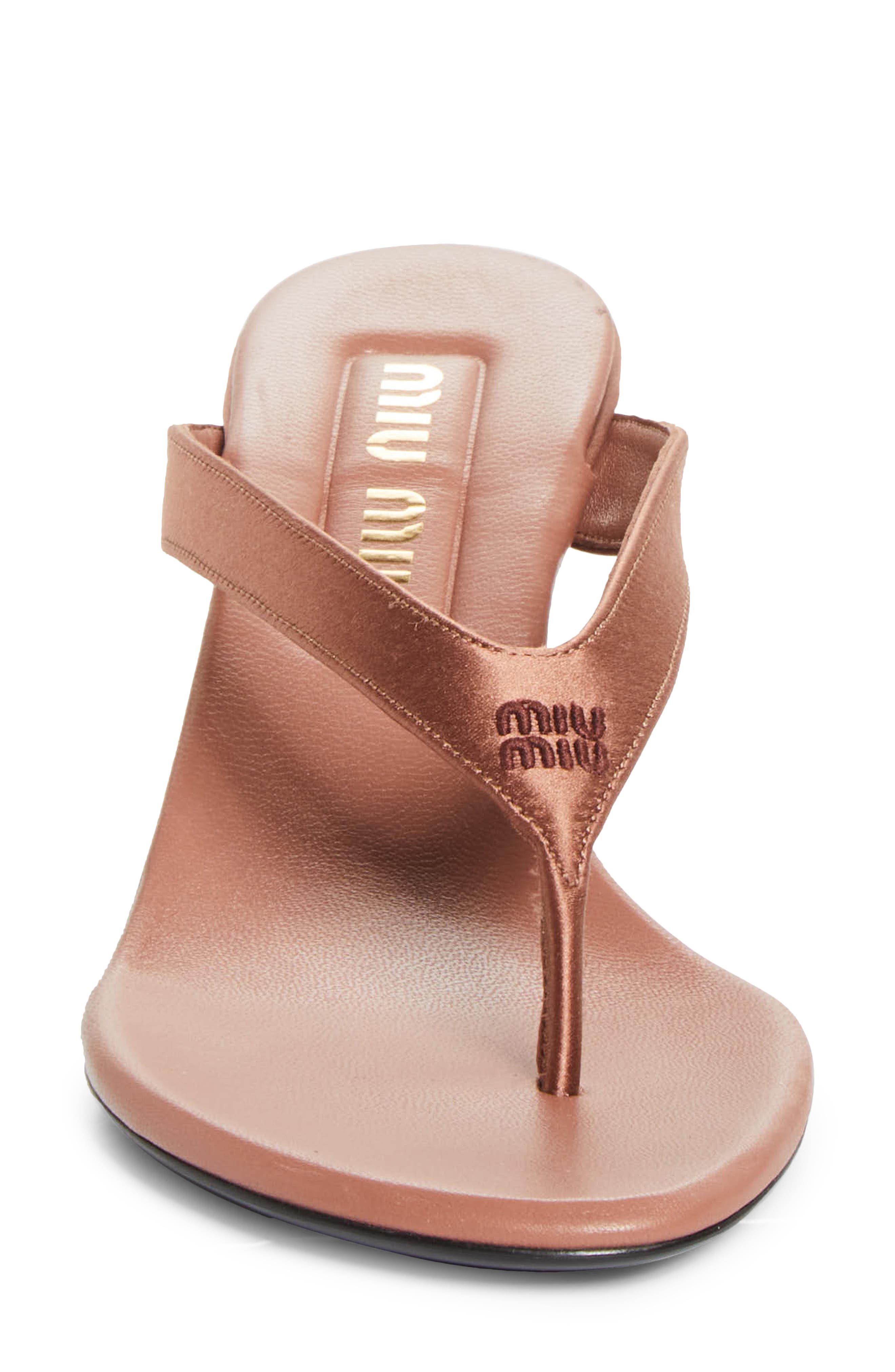 Miu Miu Leather Thong Sandal, Alternate, color, 