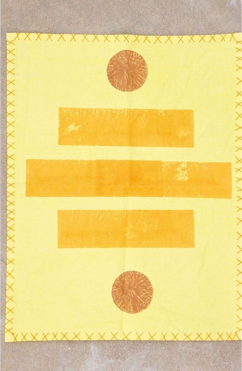 CQC LA Sedona Placemat Set - Set of 6 Placemats with Napkins, Main, color, Yellow