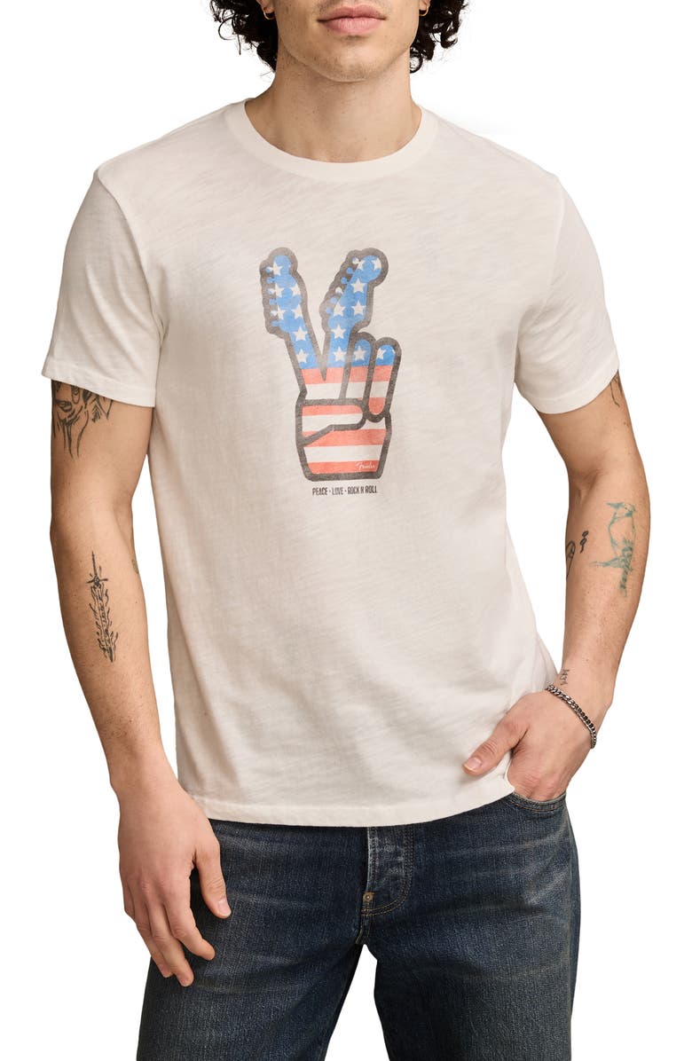 Lucky Brand Fender Peace Hand Cotton Graphic T-Shirt, Main, color, 