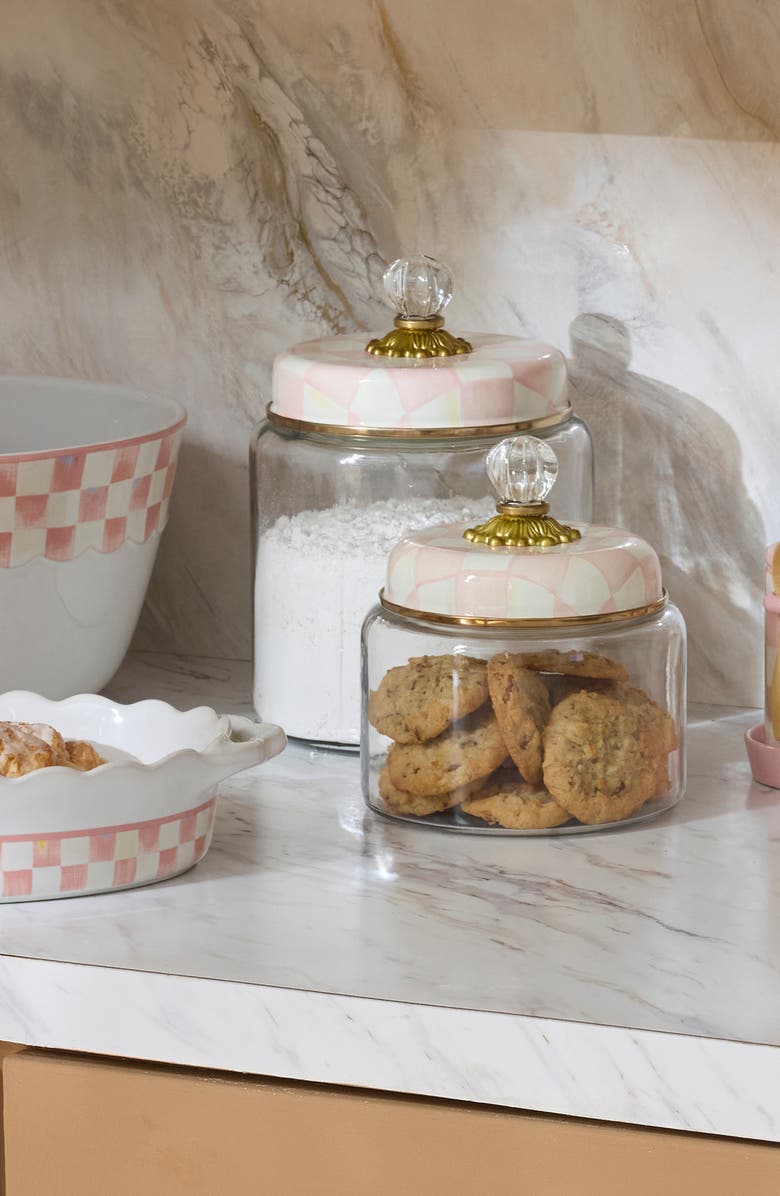 MACKENZIE CHILDS Rosy Check Large Kitchen Canister, Alternate, color, Rosy