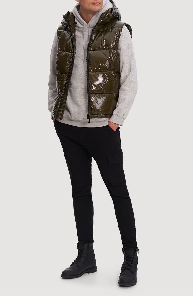 Noize Ledger Hooded Puffer Vest, Alternate, color, Olive