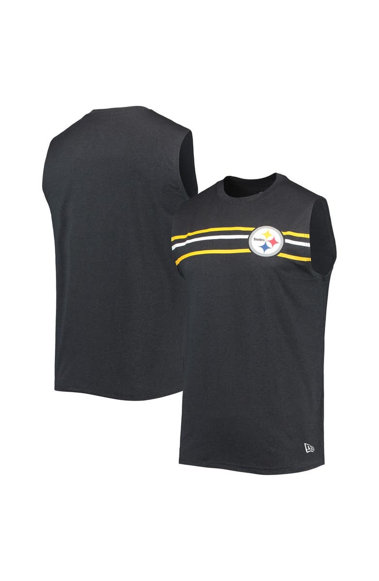 New Era Men's New Era Black Pittsburgh Steelers Brushed Sleeveless Tank Top, Main, color, Black
