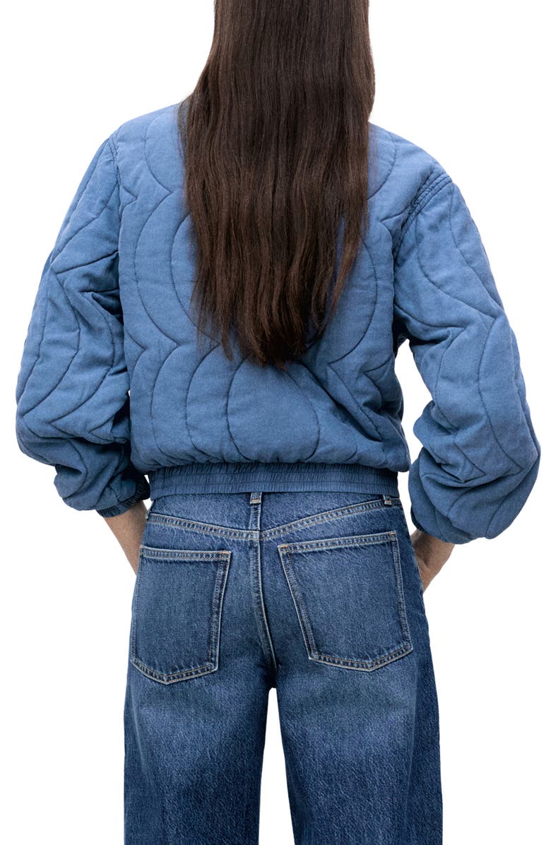 MANGO Floral Embroidery Quilted Jacket, Alternate, color, 