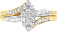 Haus of Brilliance 10K Gold 1/2Ctw Diamond Marquise Shaped Cluster Split Shank Ring