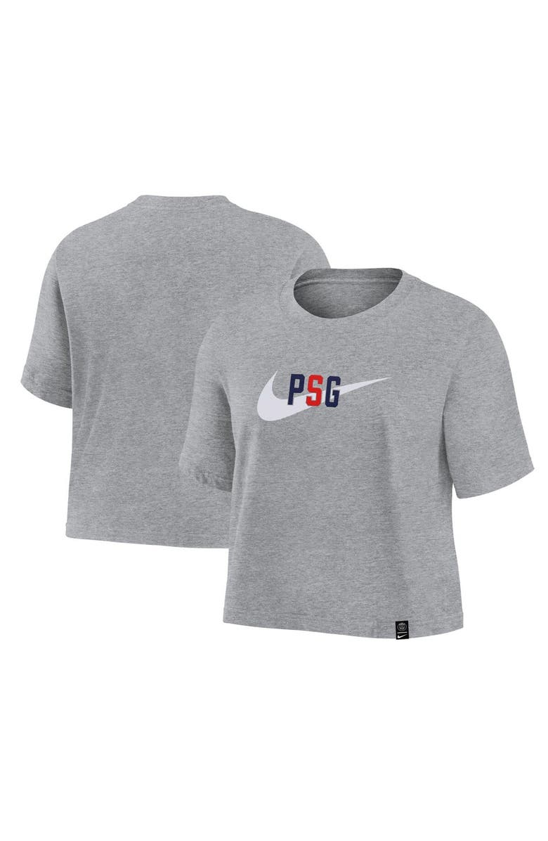 Nike Women's Paris Saint-Germain Nike Heather Gray Swoosh T-Shirt, Main, color, 