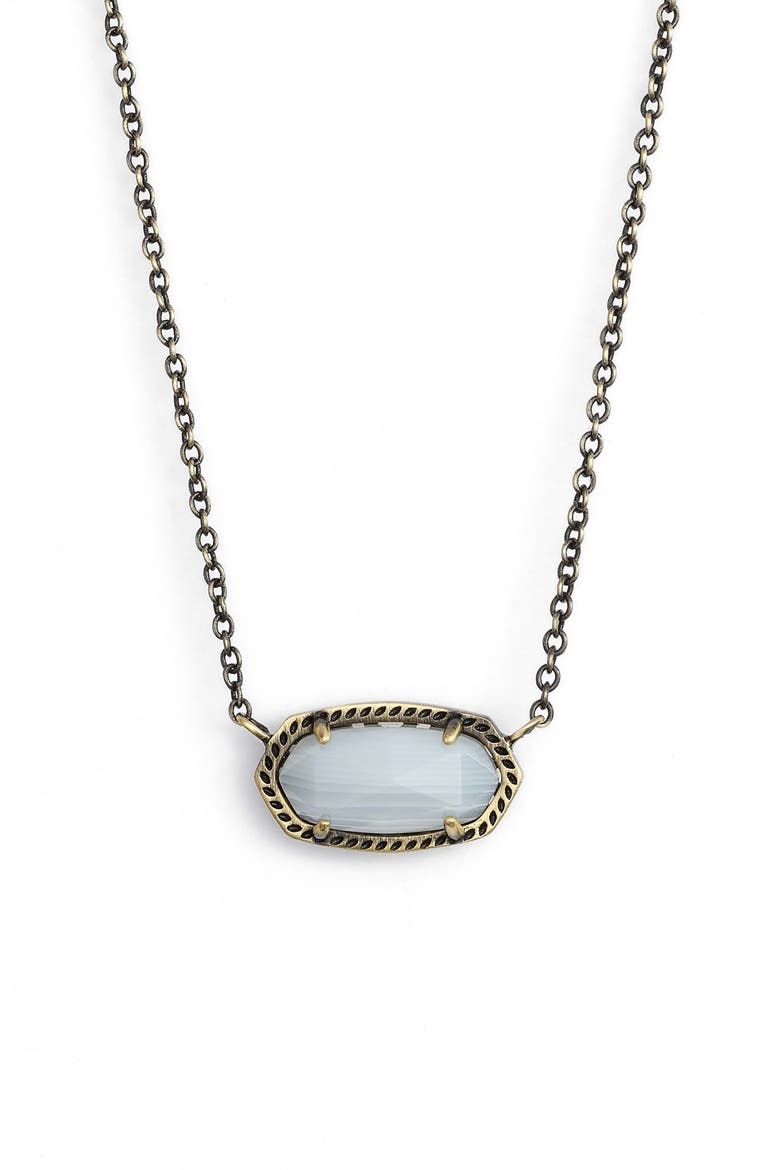 'Elisa' Pendant Necklace, Main, color, WHITE AGATE/ ANTIQUE BRASS