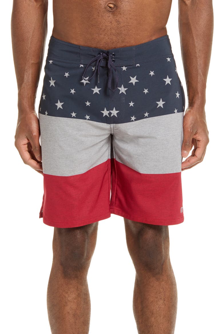 Ticker Tape Board Shorts, Main, color, MOOD INDIGO