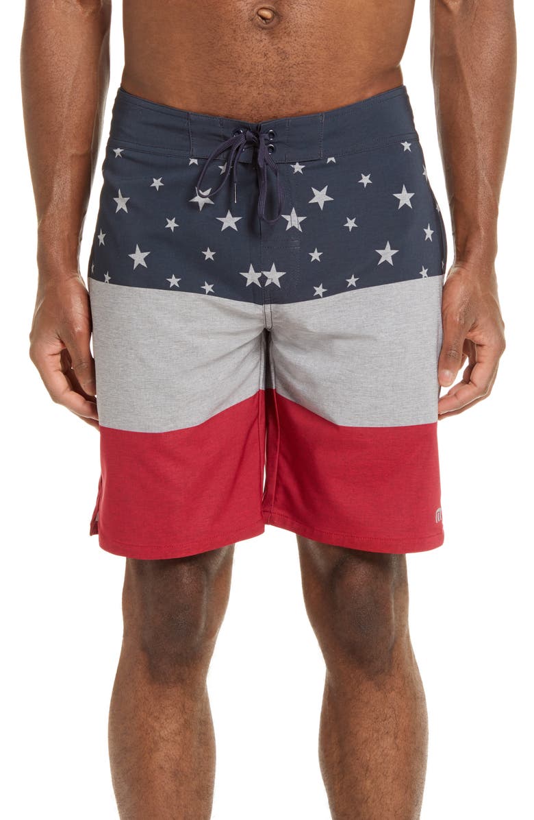 TravisMathew Ticker Tape Board Shorts, Main, color, 