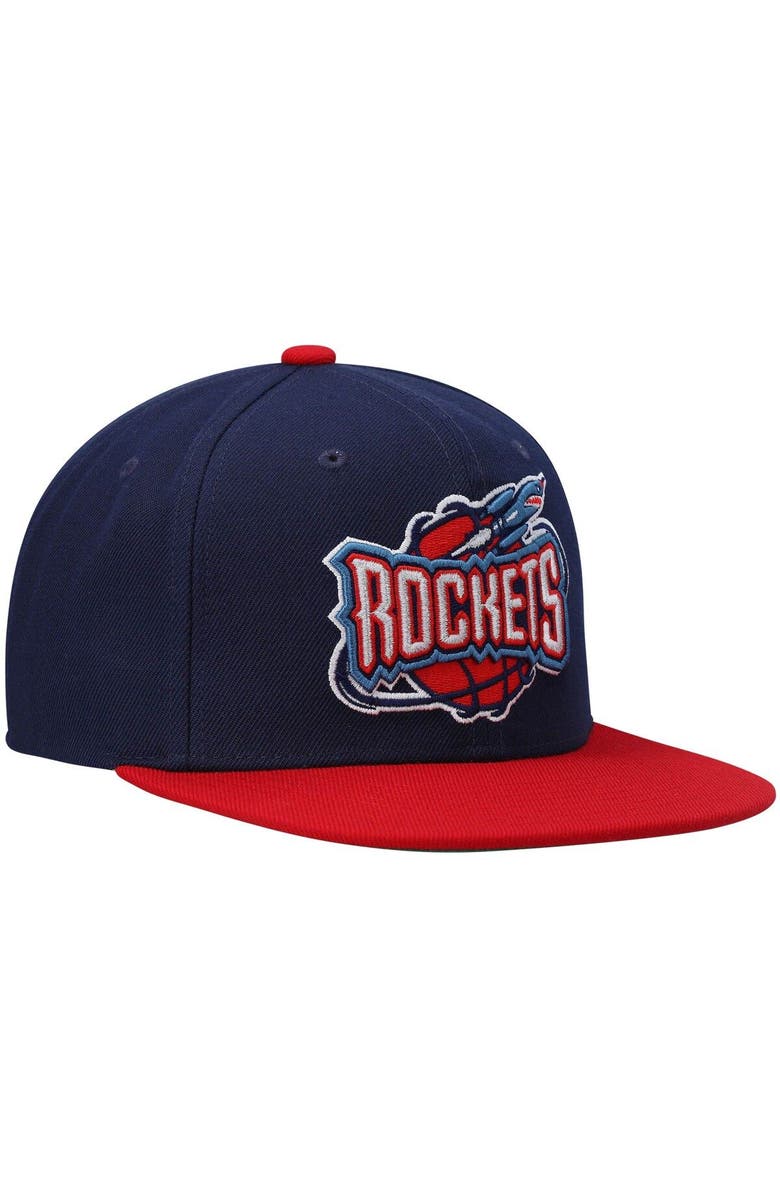 Mitchell & Ness Men's Mitchell & Ness Navy/Red Houston Rockets Hardwood Classics Team Two-Tone 2.0 Snapback Hat, Alternate, color,
