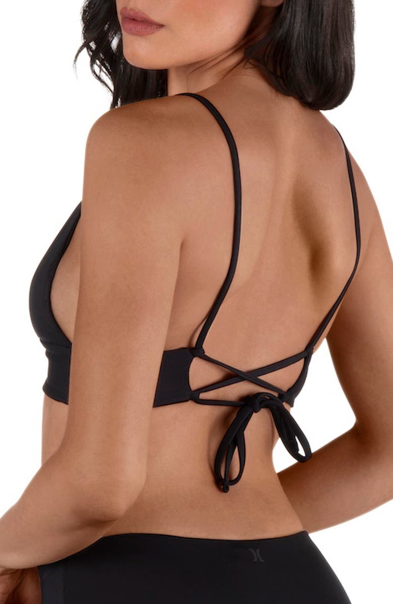 Hurley Cutout Bralette Bikini Top, Alternate, color, Black