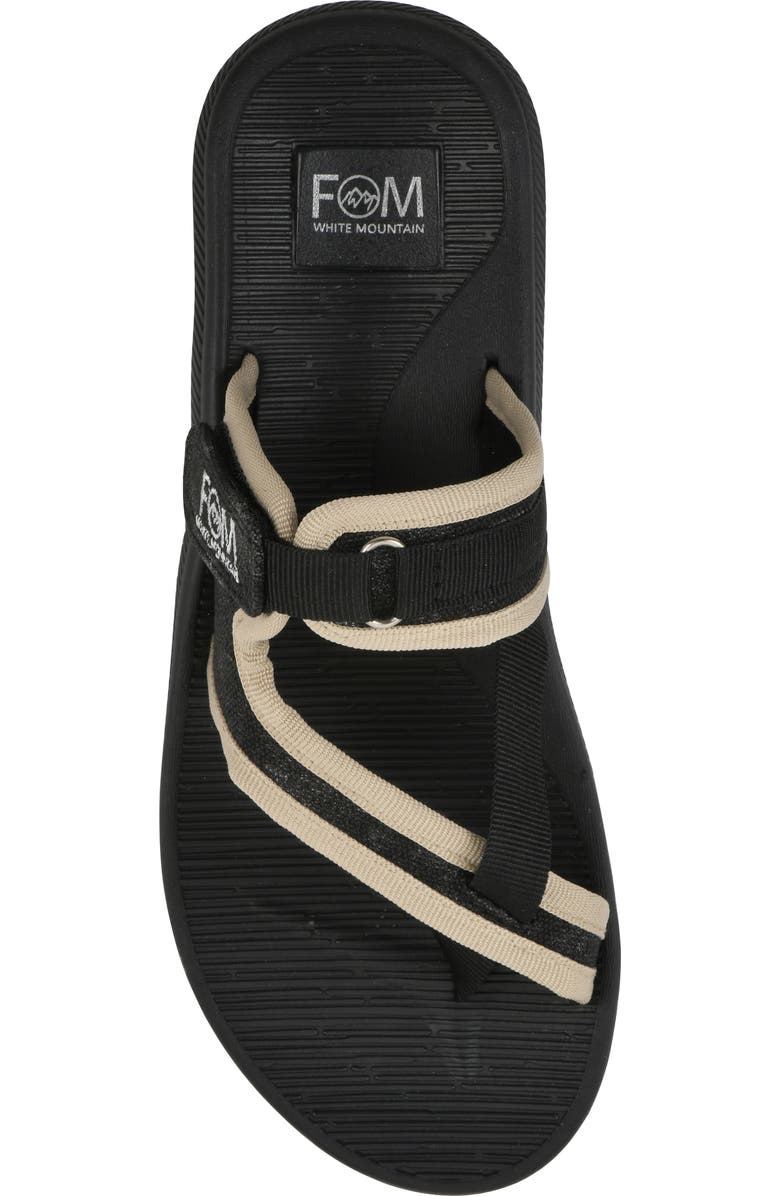 CLIFFS BY WHITE MOUNTAIN Basket Woven Slide Sandal, Alternate, color, Black Fabric