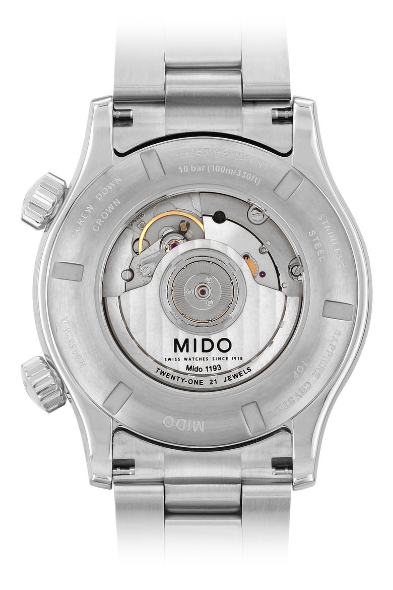 Multifort Automatic Bracelet Watch, Alternate, color, SILVER