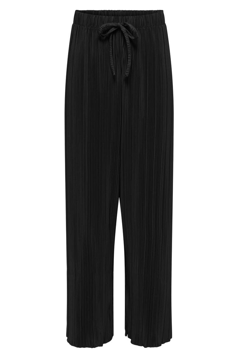 Pery High Waist Plissé Flare Leg Pants, Alternate, color, BLACK