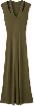 MANGO Cutout Ribbed Sweater Dress