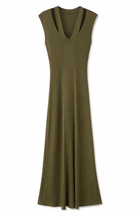 Cutout Ribbed Sweater Dress