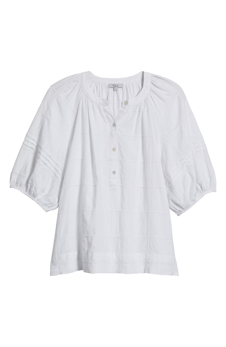 Rails Shoshanna Puff Sleeve Linen Blend Top, Alternate, color, Charli Patchwork Embroidery