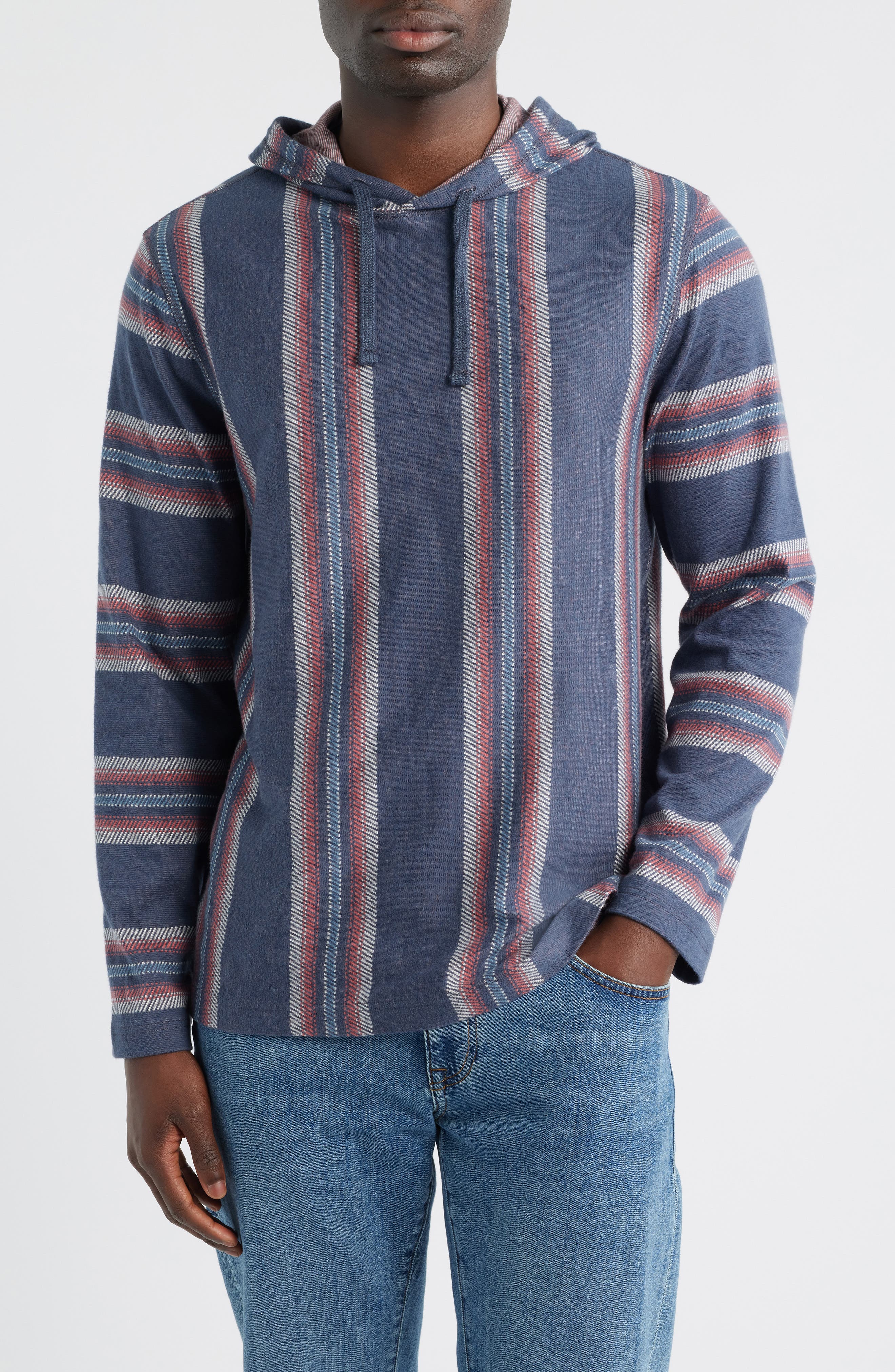 Faherty Legend Stripe Organic Cotton Blend Hoodie