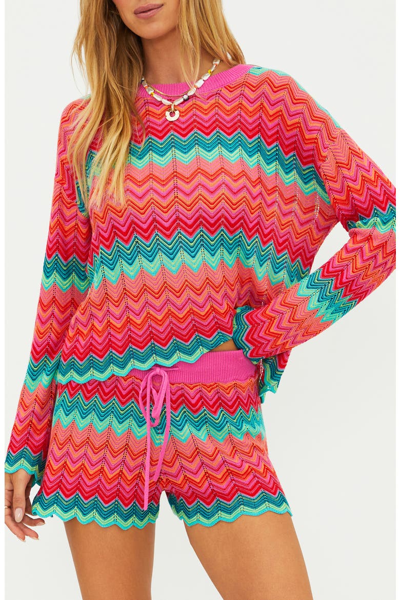 Beach Cover-Up Sweater, Main, color, PASSION