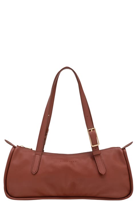Looong East/West Leather Shoulder Bag