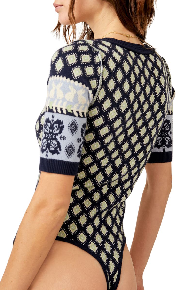 Free People Snow Bunny Square Neck Bodysuit, Alternate, color, 